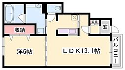 インプレスヴィラ 1LDKの間取図画像