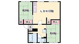 叶い坂2号 2LDKの間取図画像