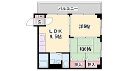 さつきマンション 2LDKの間取図画像