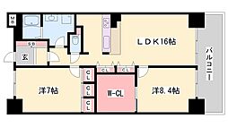 キャッスルコート飾磨弐番館 2LDKの間取図画像