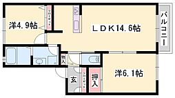 セファミ.太子 2LDKの間取図画像