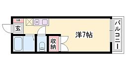 サニーハイツ新在家 ワンルームの間取図画像