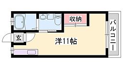 サンシティーJUN ワンルームの間取図画像