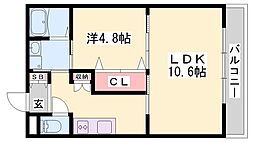 ベルフラワー嵐山 1LDKの間取図画像