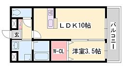 シャルマンプレイス 1LDKの間取図画像
