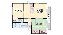 ココナッツハウス2 2LDKの間取図画像