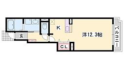 ワイズコンブリオ4 ワンルームの間取図画像