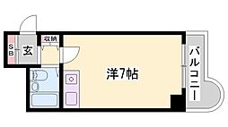 カルム白鷺 ワンルームの間取図画像