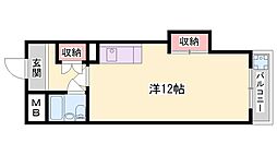 土山中村コーポ ワンルームの間取図画像