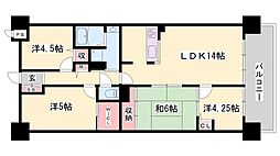 ロワイヤル東今宿 4LDKの間取図画像