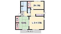 アルカディアコート3 2LDKの間取図画像
