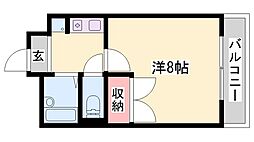 リッチウォーク市役所前A 1Kの間取図画像