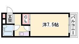 ハイム北八代 1Kの間取図画像