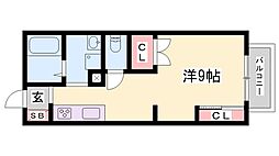 コンフォートハイツ滝野 ワンルームの間取図画像