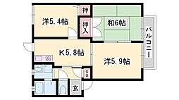 フレグランス小川A棟 3Kの間取図画像