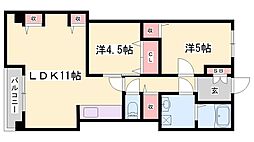 シャルムヒメゴー 2LDKの間取図画像