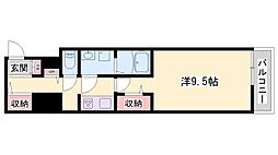 ザ ベース東姫路 1Kの間取図画像