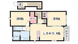 シン.シン.ハウスC 2LDKの間取図画像