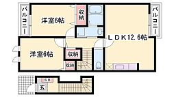 グランアウローラ3 2LDKの間取図画像