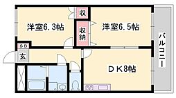 ラ・ルーナ 2DKの間取図画像