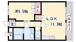 メゾン・ミルキーウェイ1 1LDKの間取図画像