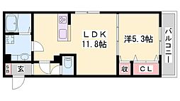メゾン・ド・クルー 1LDKの間取図画像