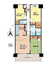 ラヴィーヌ砥堀 2SLDKの間取図画像