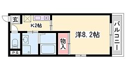 パークサイド姫路 1Kの間取図画像