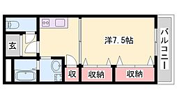 リバーサイドビレッジ 1Kの間取図画像