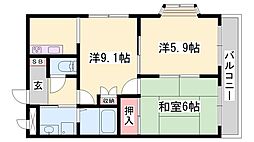 エクセルコート 2DKの間取図画像