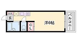 ボナール高町 ワンルームの間取図画像