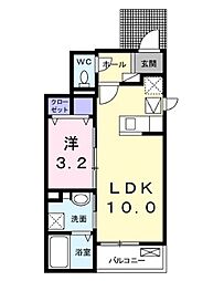 ルミナ手柄 1LDKの間取図画像