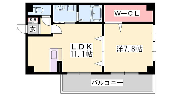 プリエール船場川 ｜兵庫県姫路市忍町(賃貸マンション1LDK・4階・48.40㎡)の写真 その2