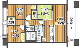 キングマンション千船3番館 3LDKの間取図画像