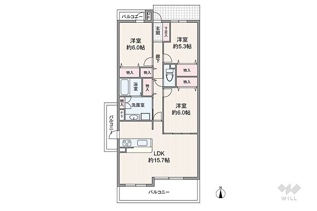 間取り グランコート徳川 7階/-