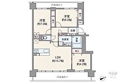 藤和シティホームズ大須南 3LDKの間取り
