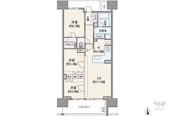パークコート上前津プレミアプラス 3LDKの間取り