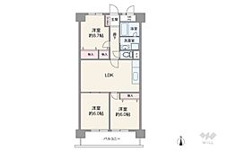 エクセレンス新栄 3LDKの間取図画像