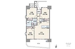 ユニーブル高畑 3LDKの間取図画像