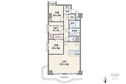 エスポア浄心 2SLDKの間取図画像
