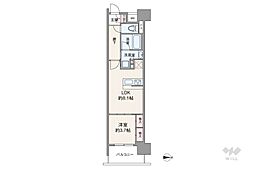プレサンスロジェ名古屋駅ノースフロント 1LDKの間取図画像