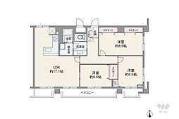コープ野村御園 3LDKの間取図画像