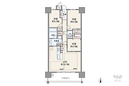 カルティア名駅中村日赤 3LDKの間取図画像