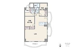 チサンマンション徳川町 2LDKの間取図画像