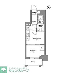 クラリティア綾瀬 9階1DKの間取り