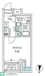 ＳＯＬＡＳＩＡｒｅｓｉｄｅｎｃｅ亀戸 5階1Kの間取り