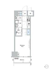 リーラ蔵前 4階1Kの間取り
