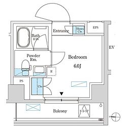 パークアクシス錦糸町スタイルズ 4階ワンルームの間取り