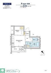 プラウドフラット墨田曳舟ディアージュ 2階1DKの間取り