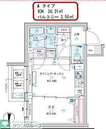 GENOVIA京成立石V 4階1DKの間取り